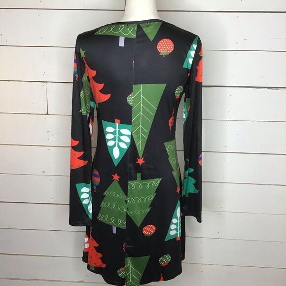 New Christmas Tree Dress Long Sleeve Tunic - Picture 2 of 7